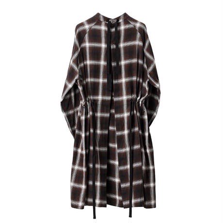 ss.0005 medical gown shirt.(ombre check / brown) - circus e-boutique