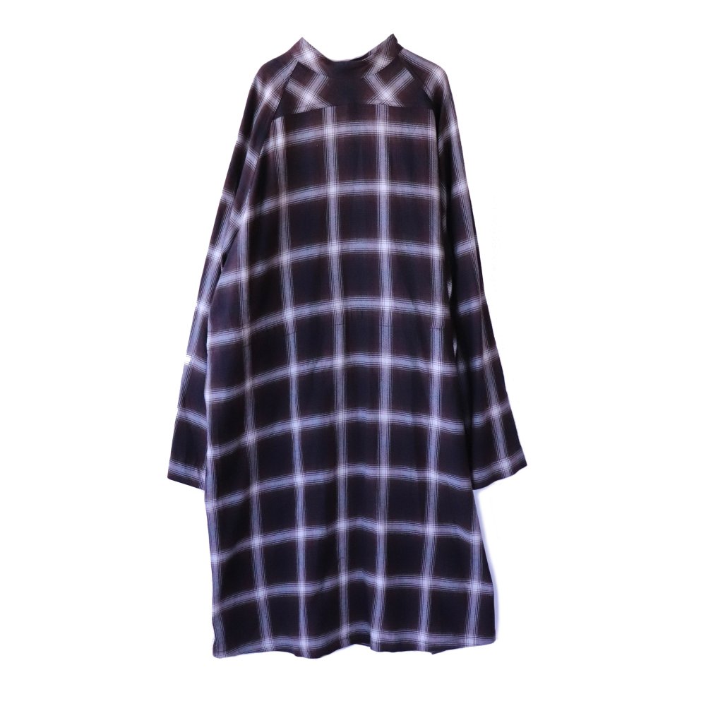 ss.0005 medical gown shirt.(ombre check / brown) - circus e-boutique