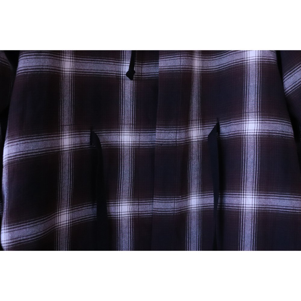 ss.0005 medical gown shirt.(ombre check / brown) - circus e-boutique