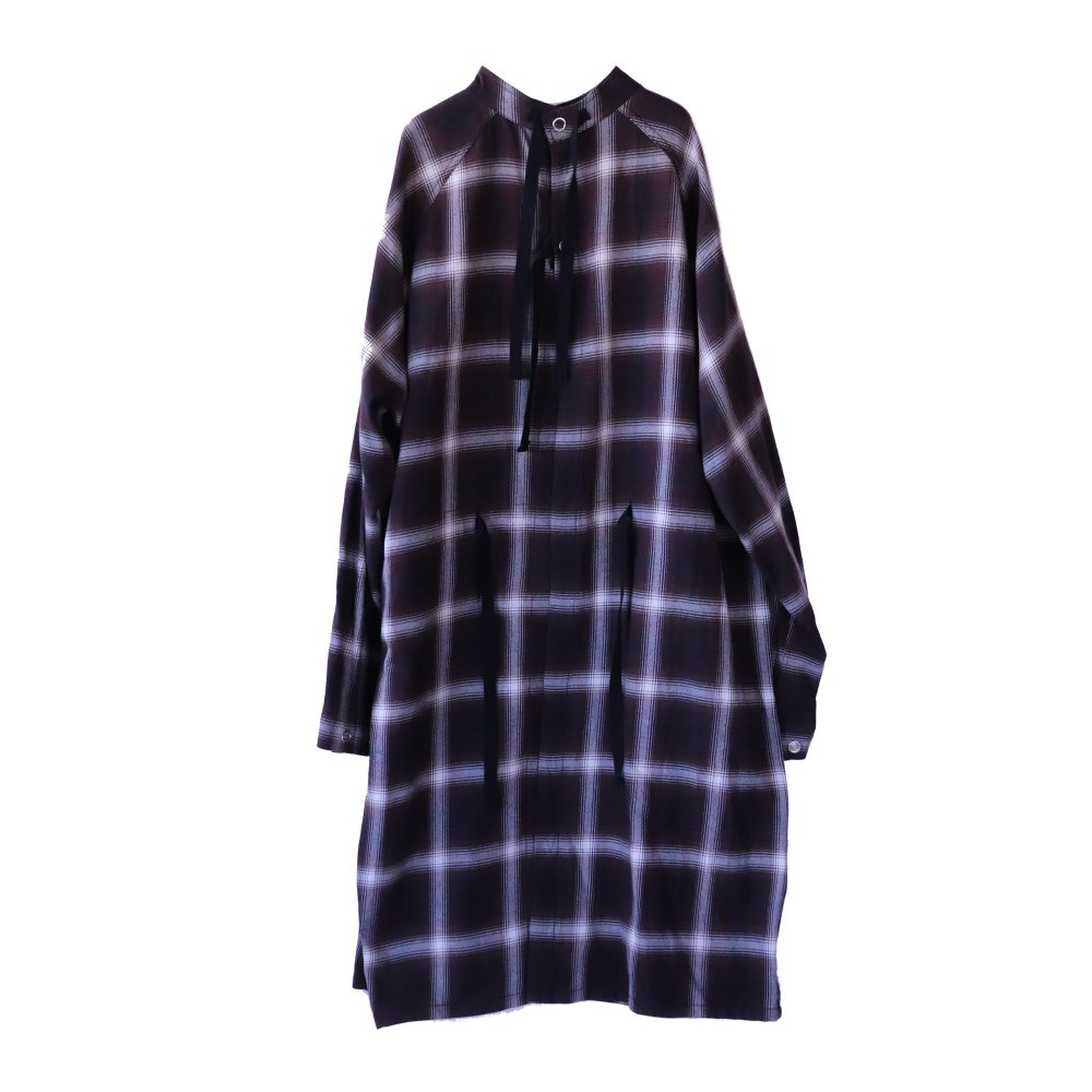 ss.0005 medical gown shirt.(ombre check / brown) - circus e-boutique