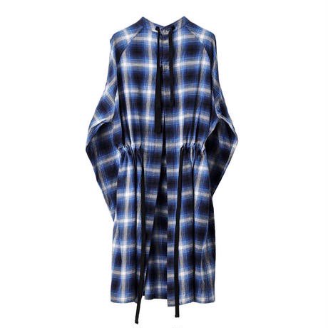 ss.0005 medical gown shirt.(ombre check / blue) - circus e-boutique