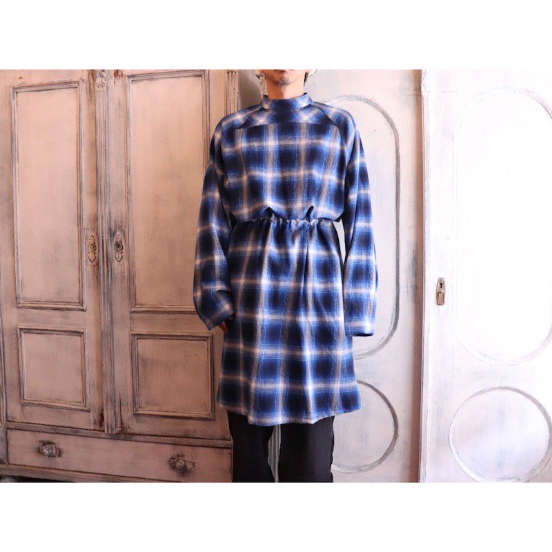 medical gown shirt.(ombre check) サイズ46 - myfarmconnect.in