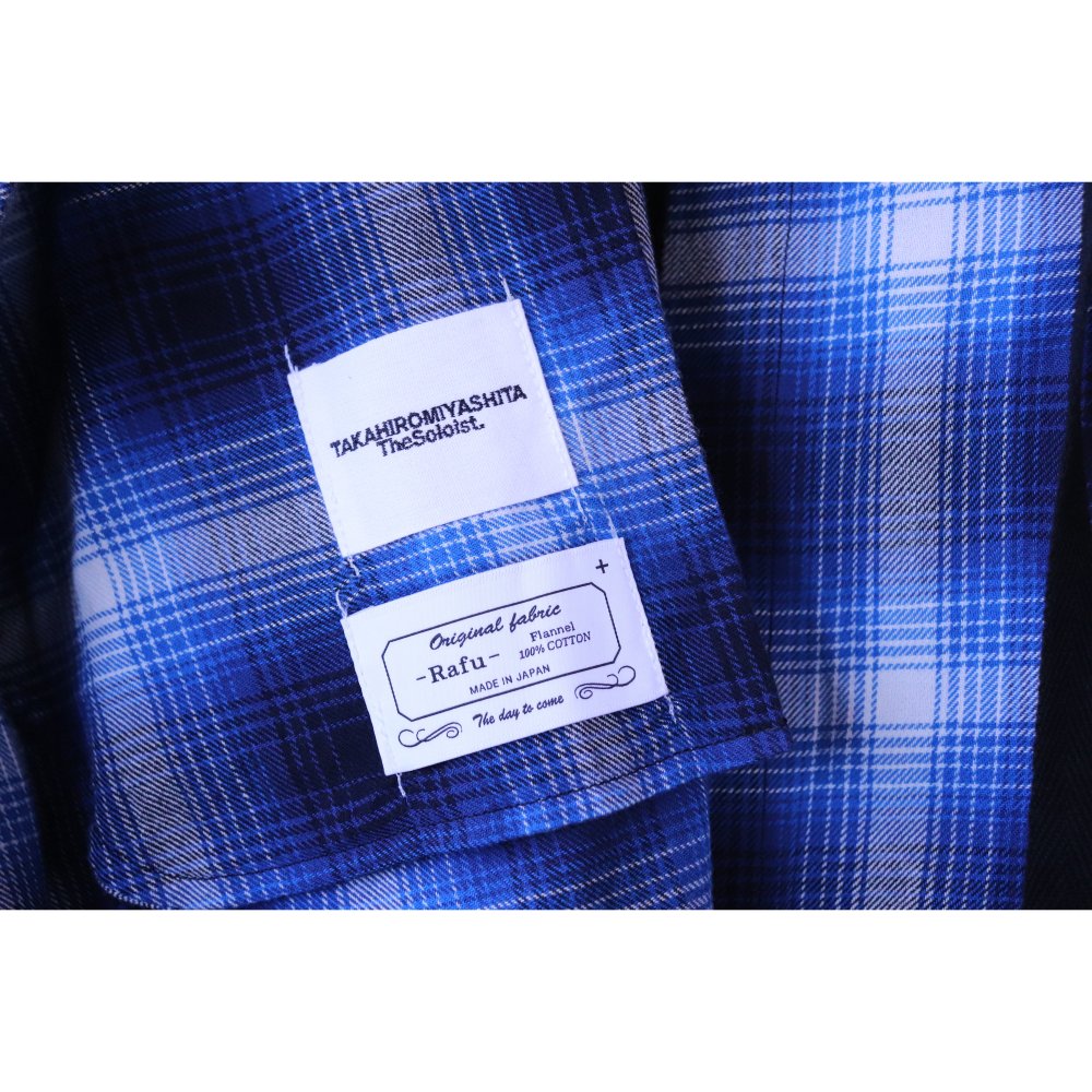 ss.0005 medical gown shirt.(ombre check / blue) - circus e-boutique