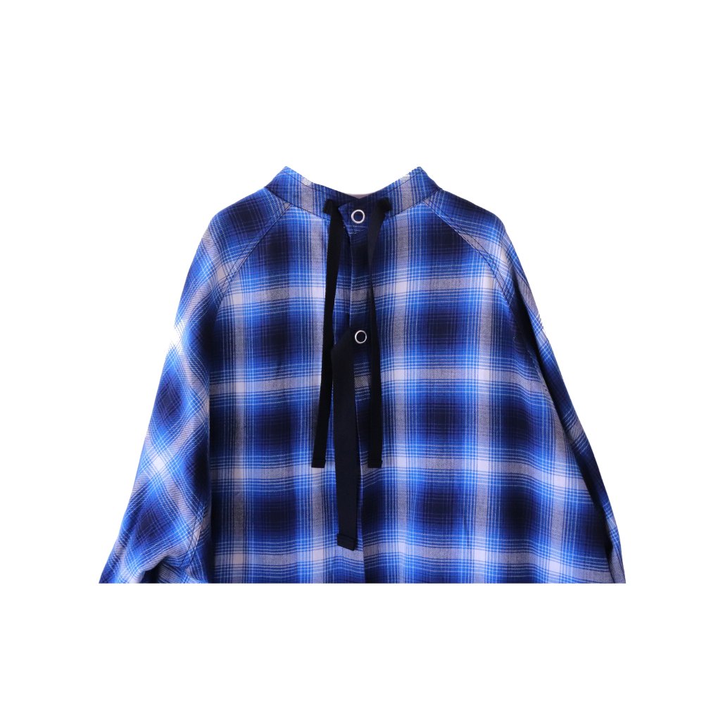 ss.0005 medical gown shirt.(ombre check / blue) - circus e-boutique