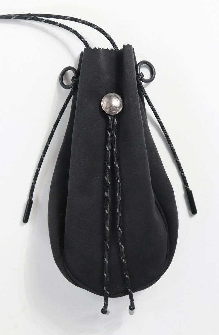 drawstring bag. -S-. (ultrasuede)