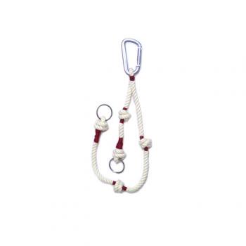 rope code key chain. -natural.red.-