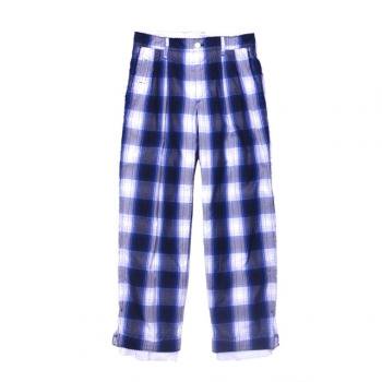oxford pant. navy.(ombre plaid.)