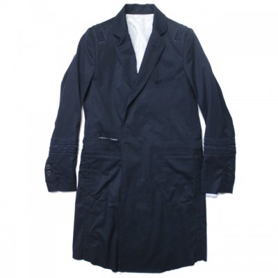 double breasted chesterfield coat. -navy.-