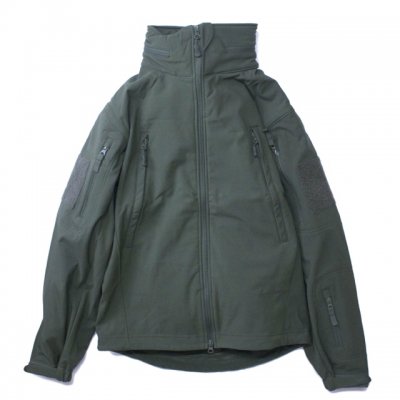 602 soft shell jacket. -olive drab.-