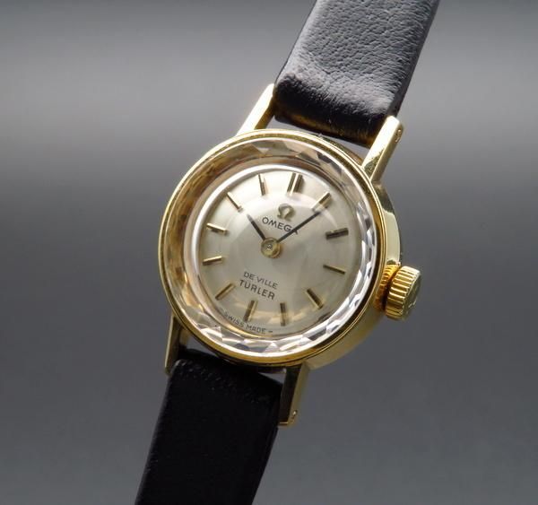 オーバーホール済み　動作保証2年　OMEGA  DEVILLE カットガラス