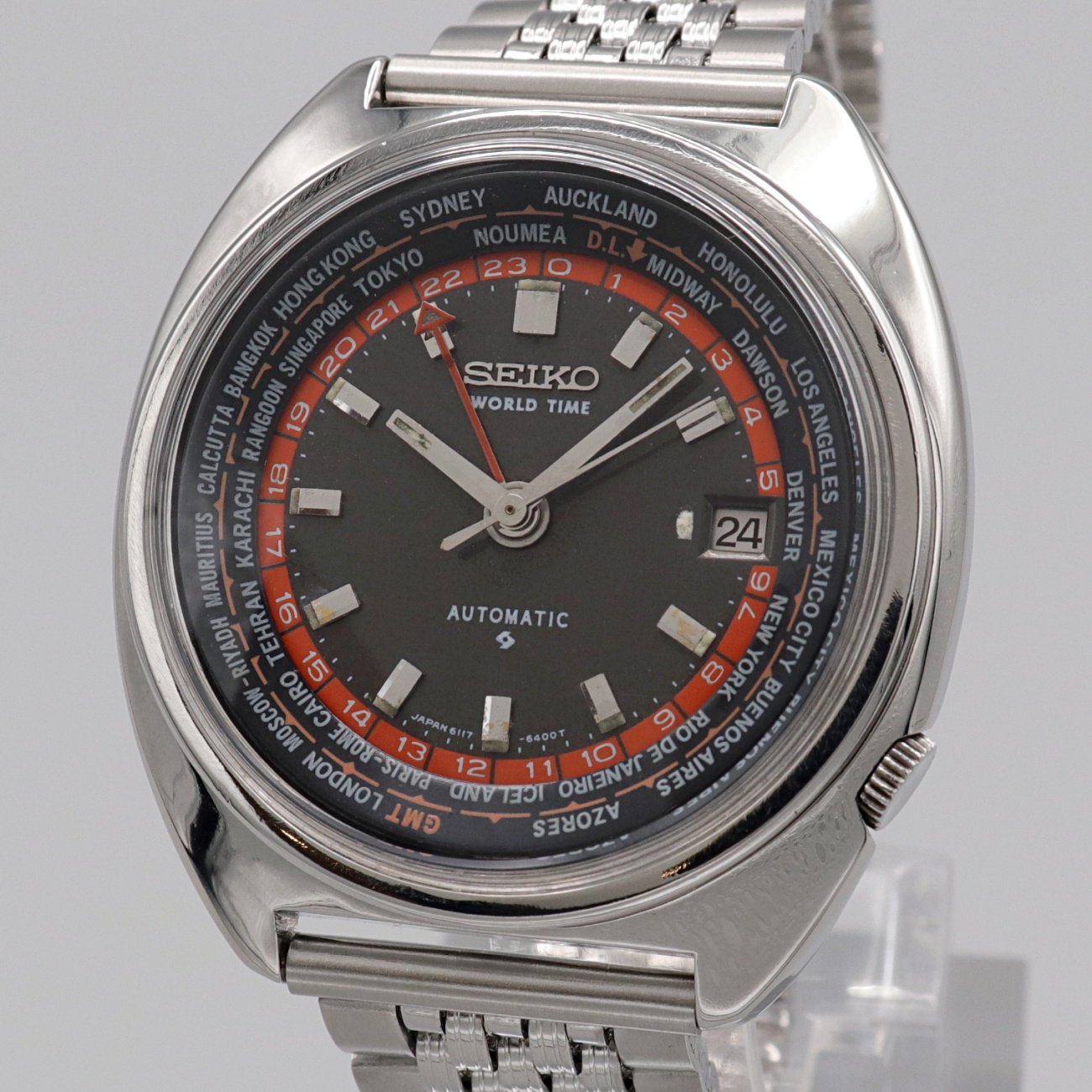 31,212円【訳あり】セイコー6117-6400ワールドタイム腕時計メンズ自動巻き70年代
