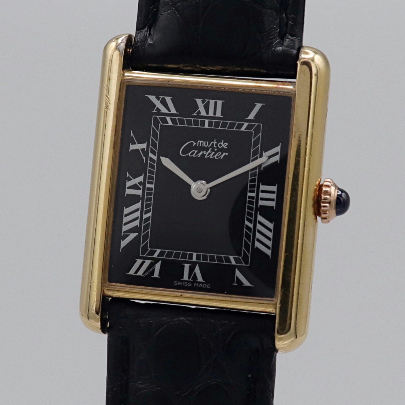 Cartier カルティエ マストタンク LM ブラックローマ 手巻き 永久保証 