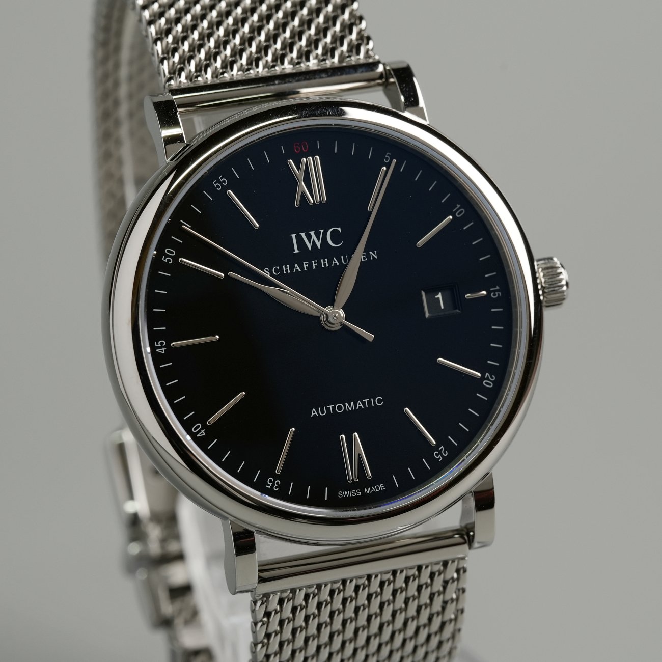 IWC SCHAFFHAUSEN IW356506 ポートフィノ デイト 純正ケース ギャラ付 自動巻き 濃紺 【ポストヴィンテージ】【OH済】