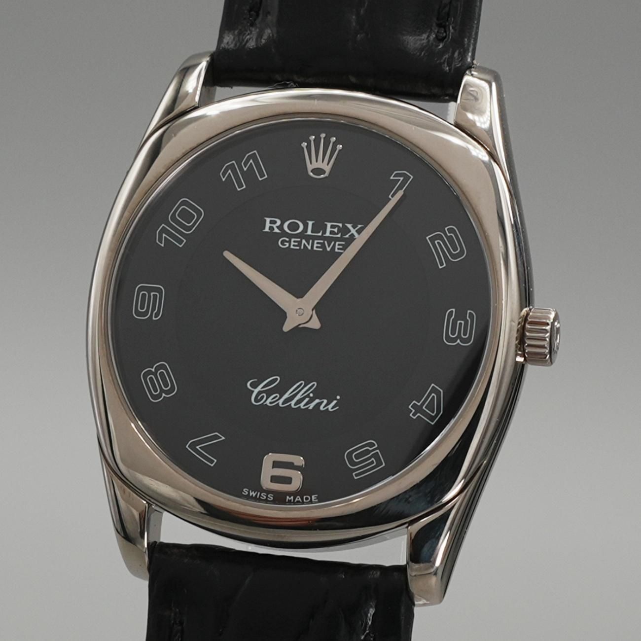 チェリーニ ロレックス ROLEX 4233 K番 K18YG ブラック文字盤