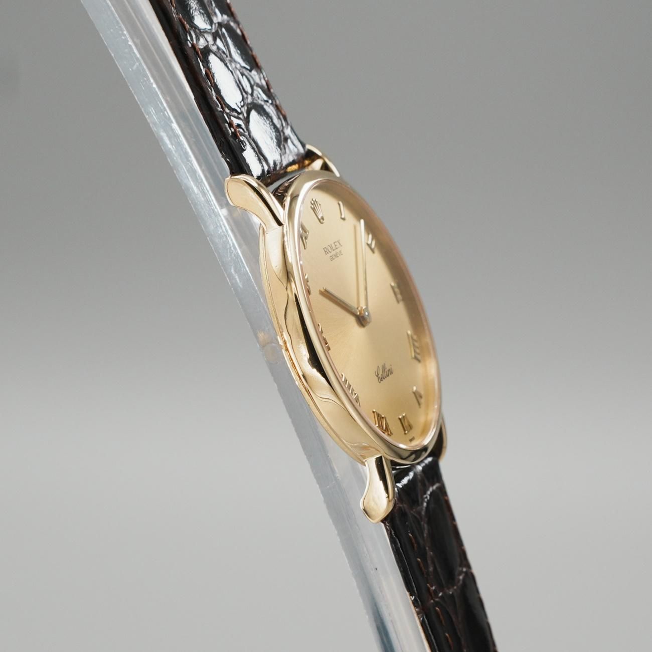 ROLEXチェリーニ 金無垢 K18YG 手巻き 腕時計 稼動品ヴィンテージ 1994年 K18YG 金無垢 ロレックス チェリーニ 手巻 5112 ローマ