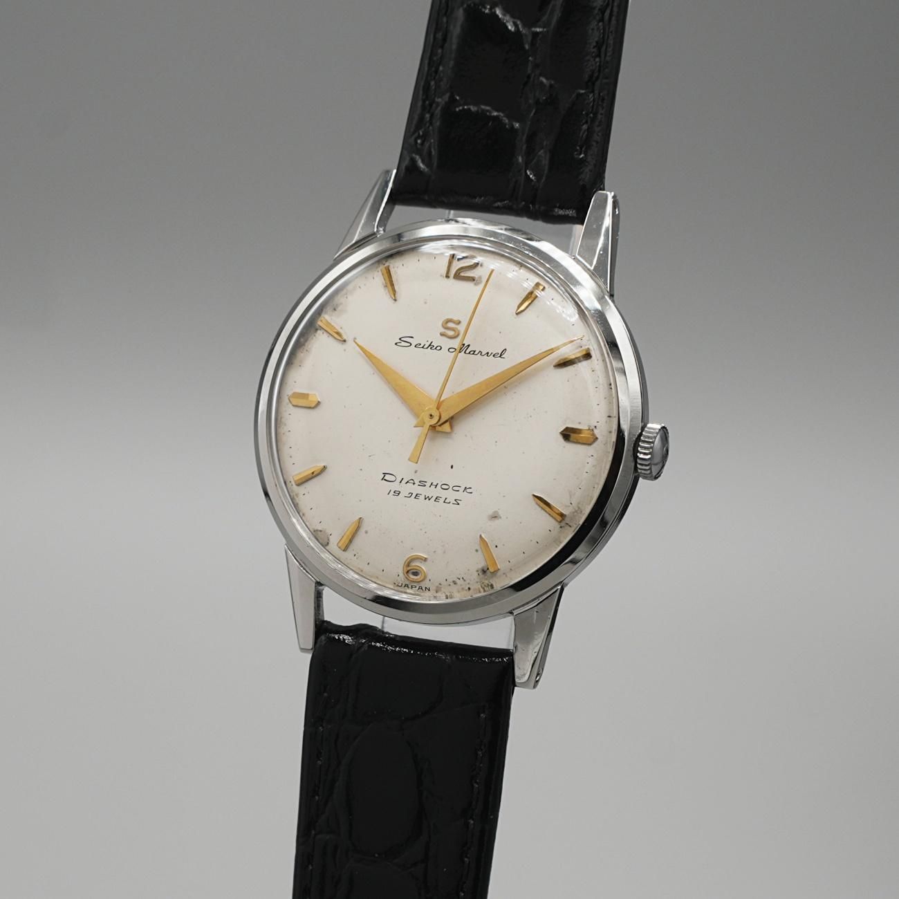 ★OH済み 極美品 セイコーマーベル 赤機械19石 1958年製 1958年製 アンティーク セイコー マーベル Sマーク 19石 手巻 赤