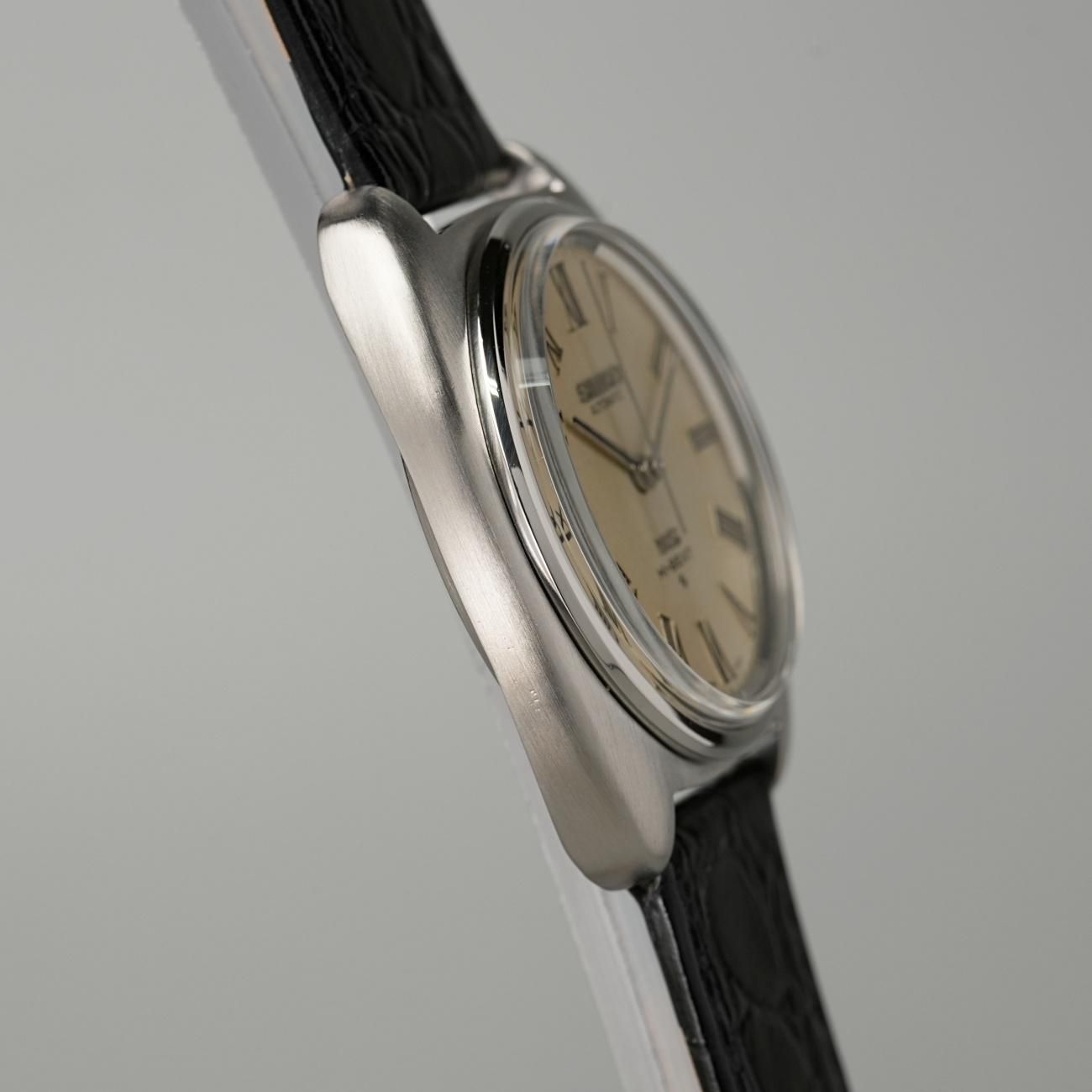 【OH済】美品キングセイコー5621-7000　ローマン文字盤アンティーク風防新 キングセイコー 5621-7000 ノンデイト 紺文字盤 ローマインデックス