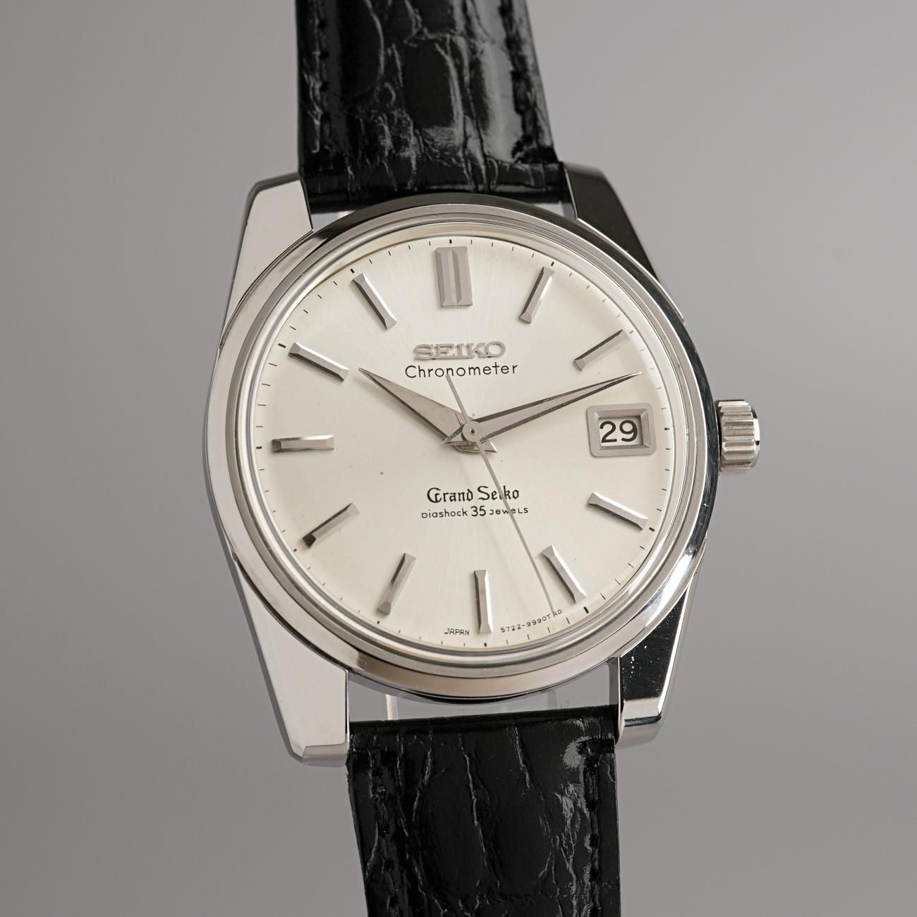 GS グランドセイコー　5722-9990クロノメーター表記OH済傷なし超美品！ 1965年製 グランドセイコー 5722-9990 アンティーク GS57 獅子メダル