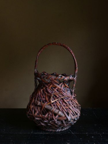 明治時代頃・竹籠・花器・h40.5cm | Kaki,Bamboo,cir1900
