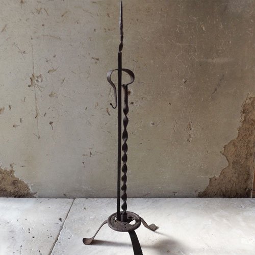 江戸時代後期頃・黒鉄・燭台・h48.5cm | Shokudai,iron,cir1800