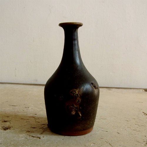 江戸時代中期・壺屋焼・黒釉・徳利 | Tokkuri,Tsuboya ceramic,EDO 