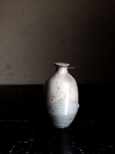 江戸時代末期頃・丹波・白・灰・掛分・徳利・10.5cm | Tokkuri,Tanba,ceramic,cir1860