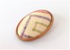 塩沢織木製ブローチ　大（楕円型）　伝統織物のトップブランド塩沢織の高級アクセサリー 　木の温もりと相性ピッタリです。の商品画像