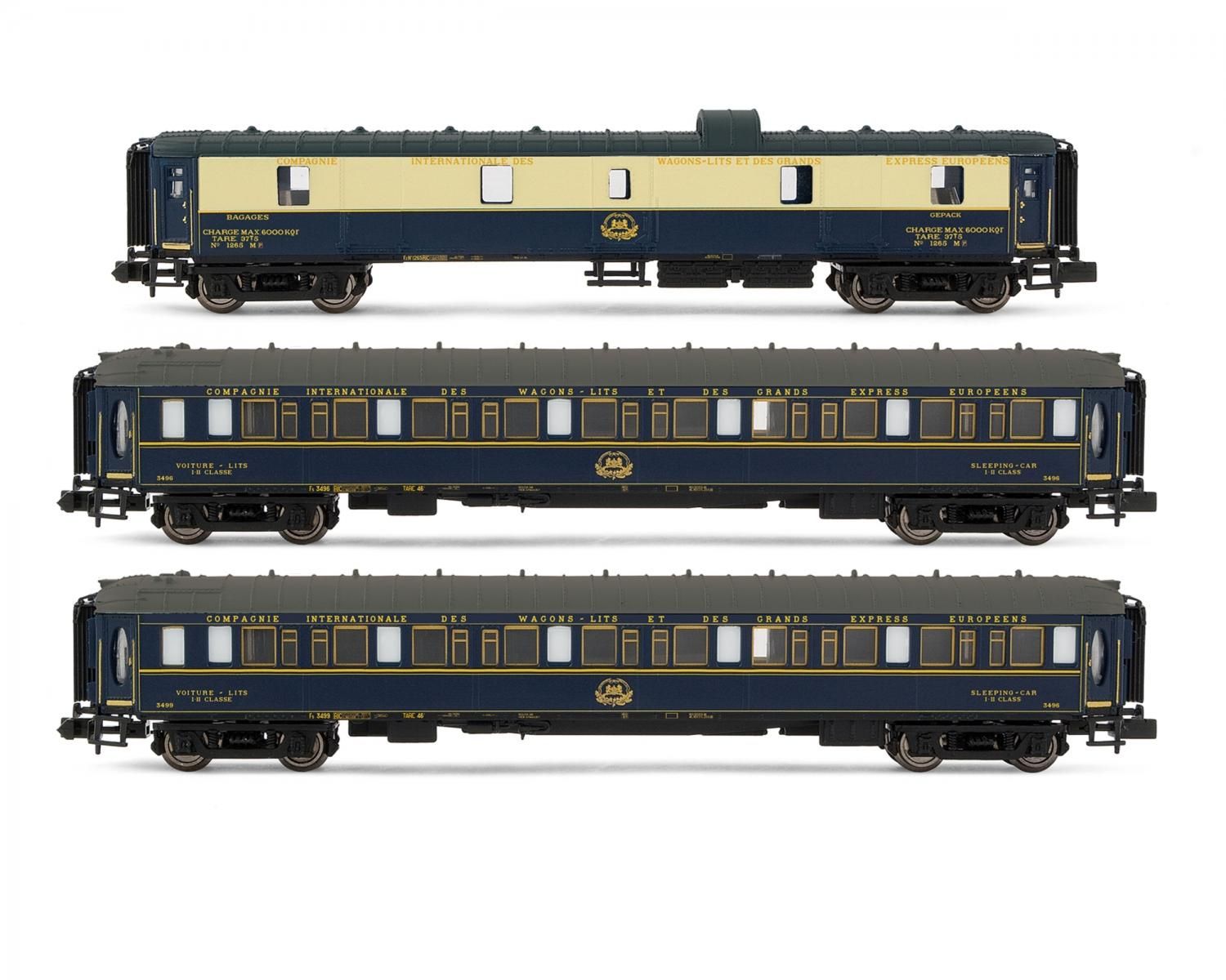 アーノルド(Arnold) N CIWL, 3-unit pack HN4403 | 国際寝台車 | 長さ 423mm -  欧米型鉄道模型通販｜global-train｜グローバルトレイン｜外国型鉄道模型専門店｜欧州型鉄道模型｜アメリカ型鉄道模型｜HOゲージ通販｜Nゲージ通販｜Zゲージ通販 