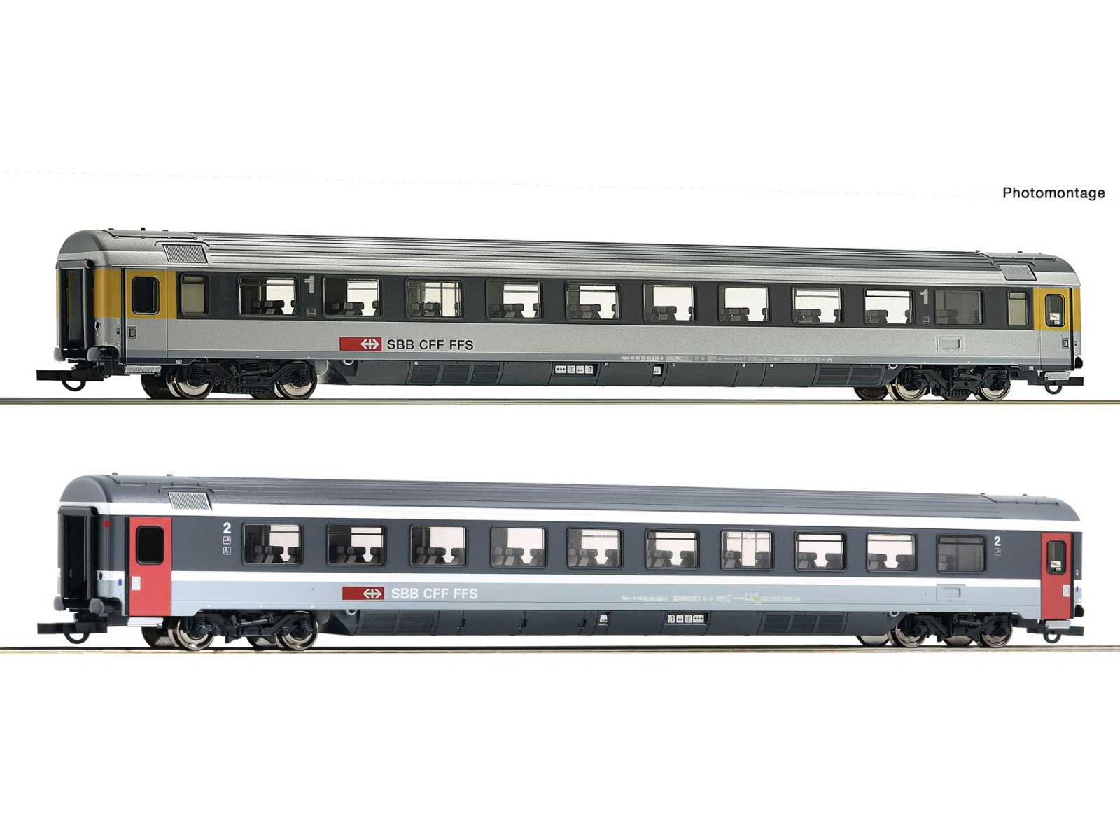 Roco HO EuroCity coaches EC 7, SBB 74023 外国型 欧州型 鉄道模型 