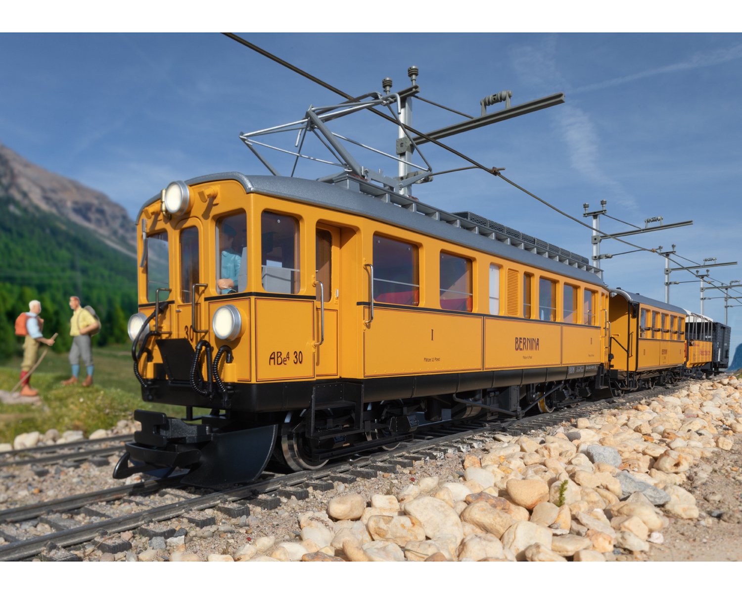 レーマン(LGB) Gゲージ RhB Class ABe 4/4 Powered Rail 25392 | スイスのレーティッシュ鉄道の山岳鉄道用電車