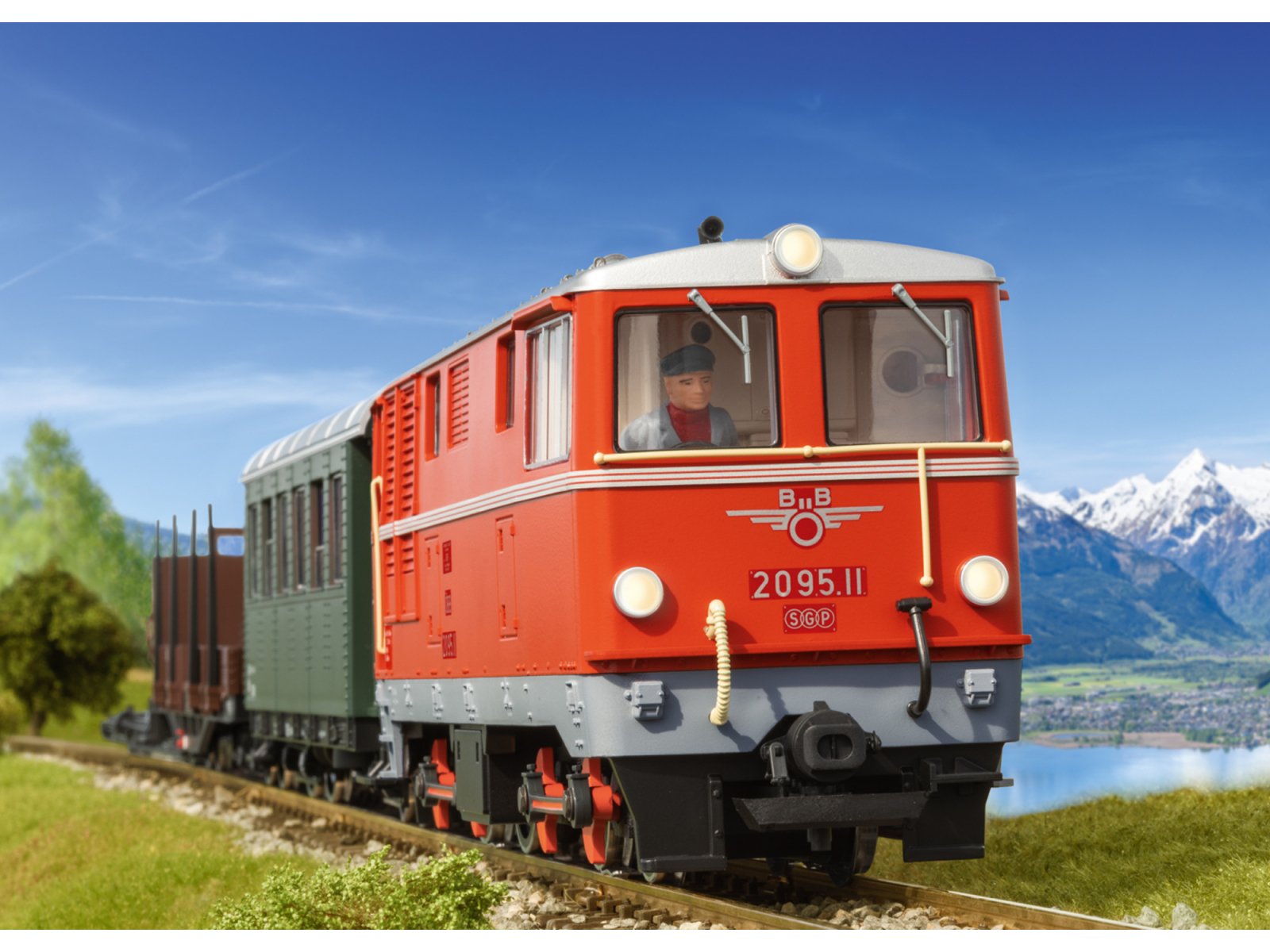 Gゲージ LGB ディーゼル機関車と貨車セット