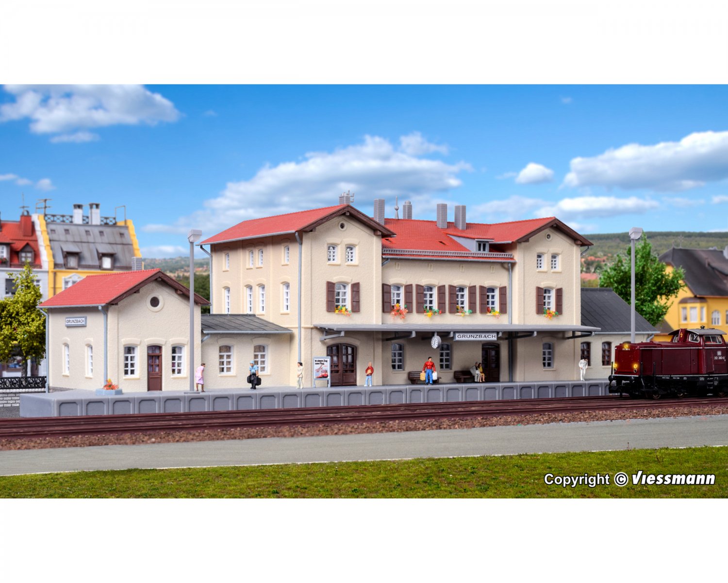 キブリ(Kibri) N Station Grunzbach 37710 | ミニチュア駅舎模型 
