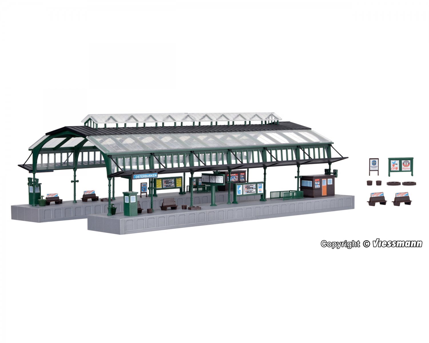 キブリ(Kibri) N Platform hall green 37760 - 外国型 欧州型 鉄道模型 