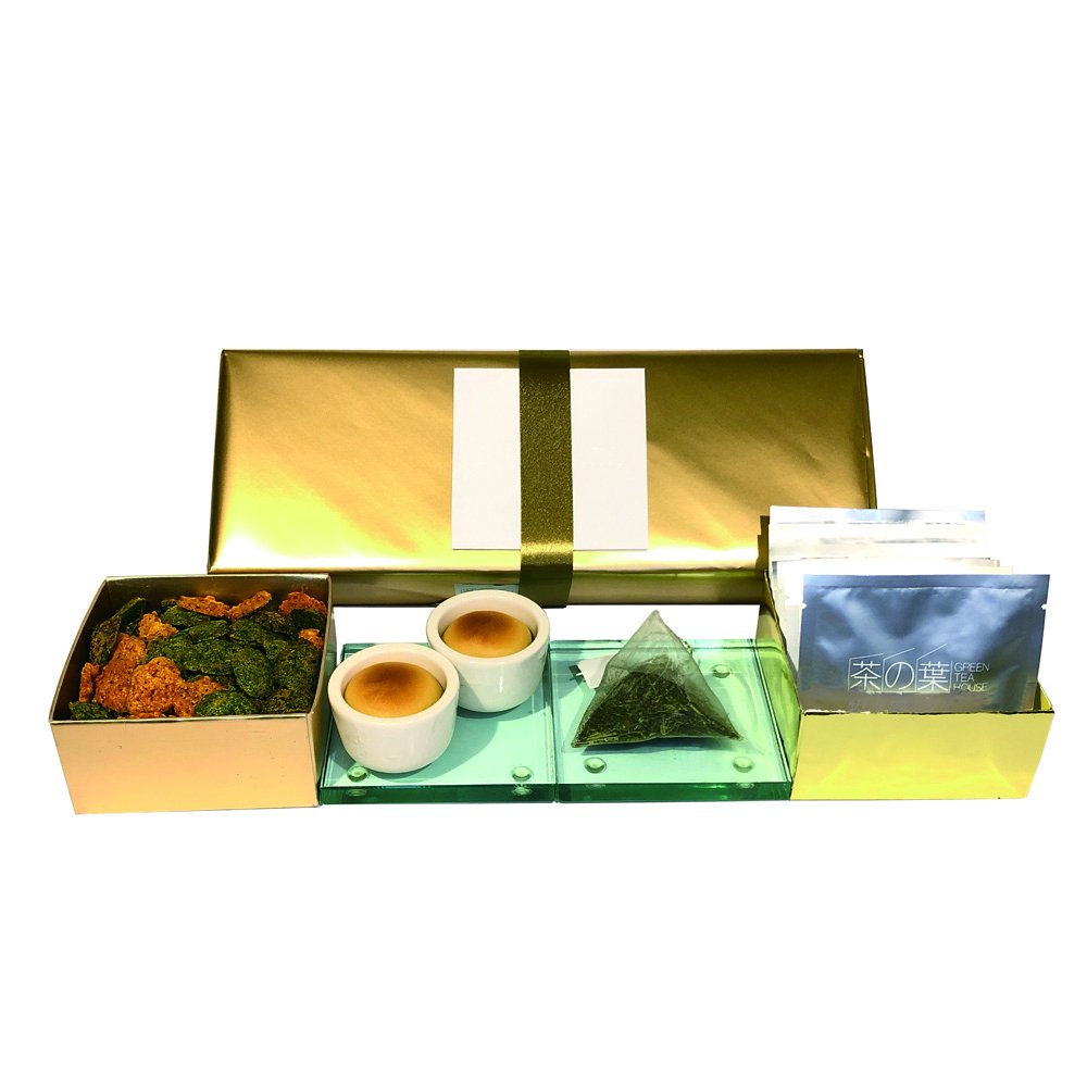 (WG-238)秋冬ギフト　煎茶ティーバッグとお菓子2種(コイン焼・桃山）