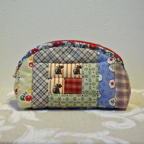 オリジナルパッチワークキルトポーチmb87