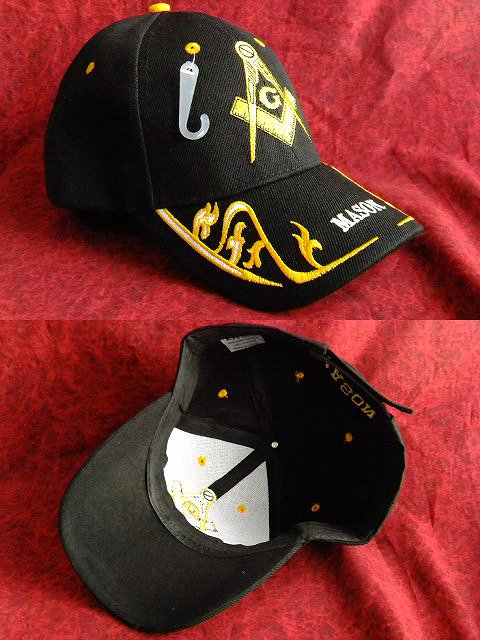 新品フリーメイソンキャップ帽子/BLACK黒【M-802】 - old-Art オールド