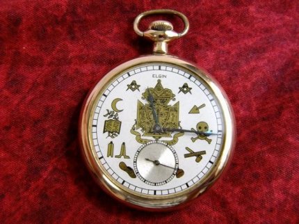 1929'sアンティークフリーメイソン×エルジン【ELGIN】手巻き式懐中時計