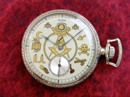 1904'sアンティークフリーメイソン×エルジン【ELGIN】手巻き式懐中時計