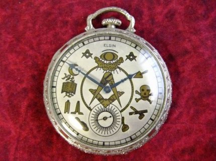 1916'sアンティークフリーメイソン×エルジン【ELGIN】手巻き式懐中時計
