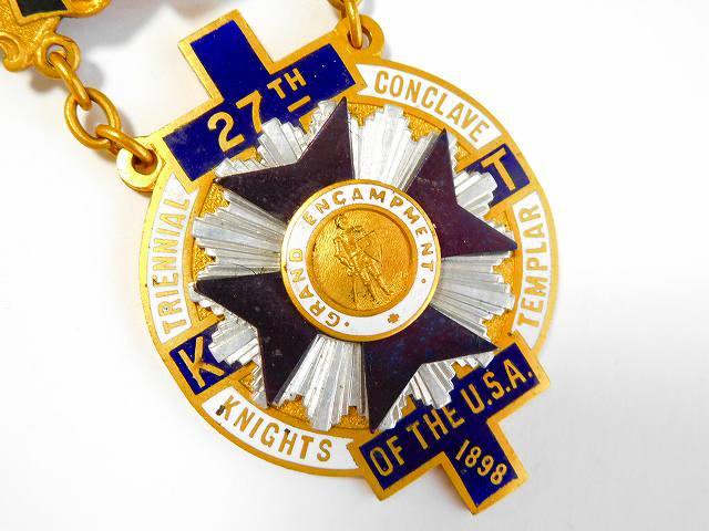 1898年代貴重アンティークフリーメイソンテンプル騎士団勲章十字架