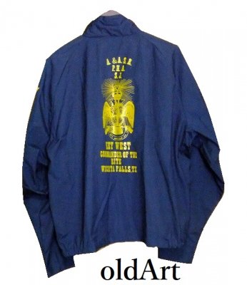 肩幅ラグラン美品　MADE IN USA フリーメイソン ジャケット ビンテージ 刺繍