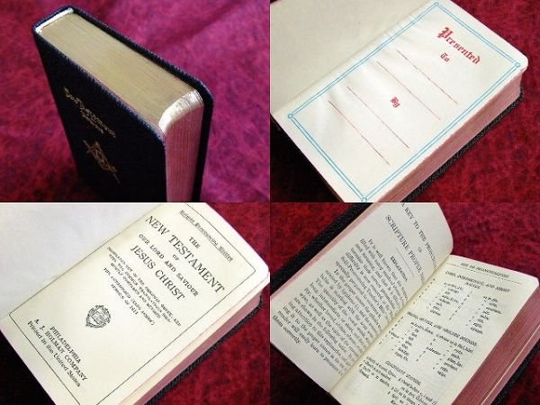 デッドストックビンテージフリーメイソンバイブルミニサイズ古書本聖書 