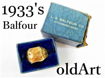 ビンテージ1933年BALFOURバルフォア社製10金無垢K10ゴールドカレッジ