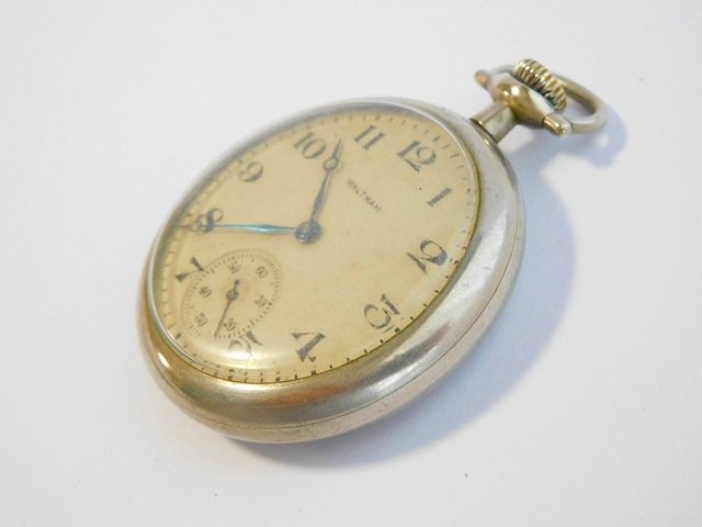 アンティーク1919年代Walthamウォルサム手巻き式懐中時計15石【M-11868