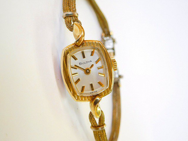 ビンテージ1940-50年代ブローバBulova手巻き式レディース腕時計ドレス