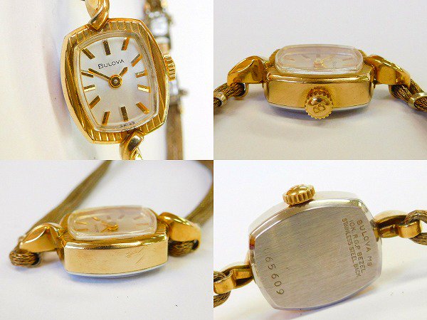 ビンテージ1940-50年代ブローバBulova手巻き式レディース腕時計ドレス 