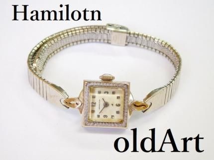 ビンテージ1940-60年代Hamiltonハミルトン手巻き式レディース腕時計