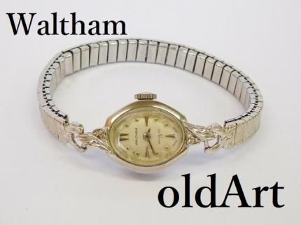 WALTHAM アンティーク腕時計 女性用 手巻 ウォルサム WALTHAM DE LUXE プラチナ850ケース製 　現状品