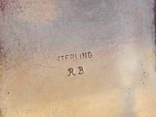 ビンテージナバホ族作家RBインレイ象嵌細工ターコイズSTERLING