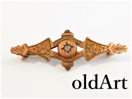 英国製1900年代エドワーディアンアンティーク繊細彫刻金張りピン ...